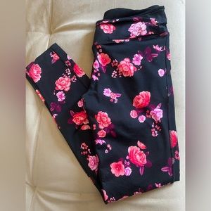Pink floral leggings